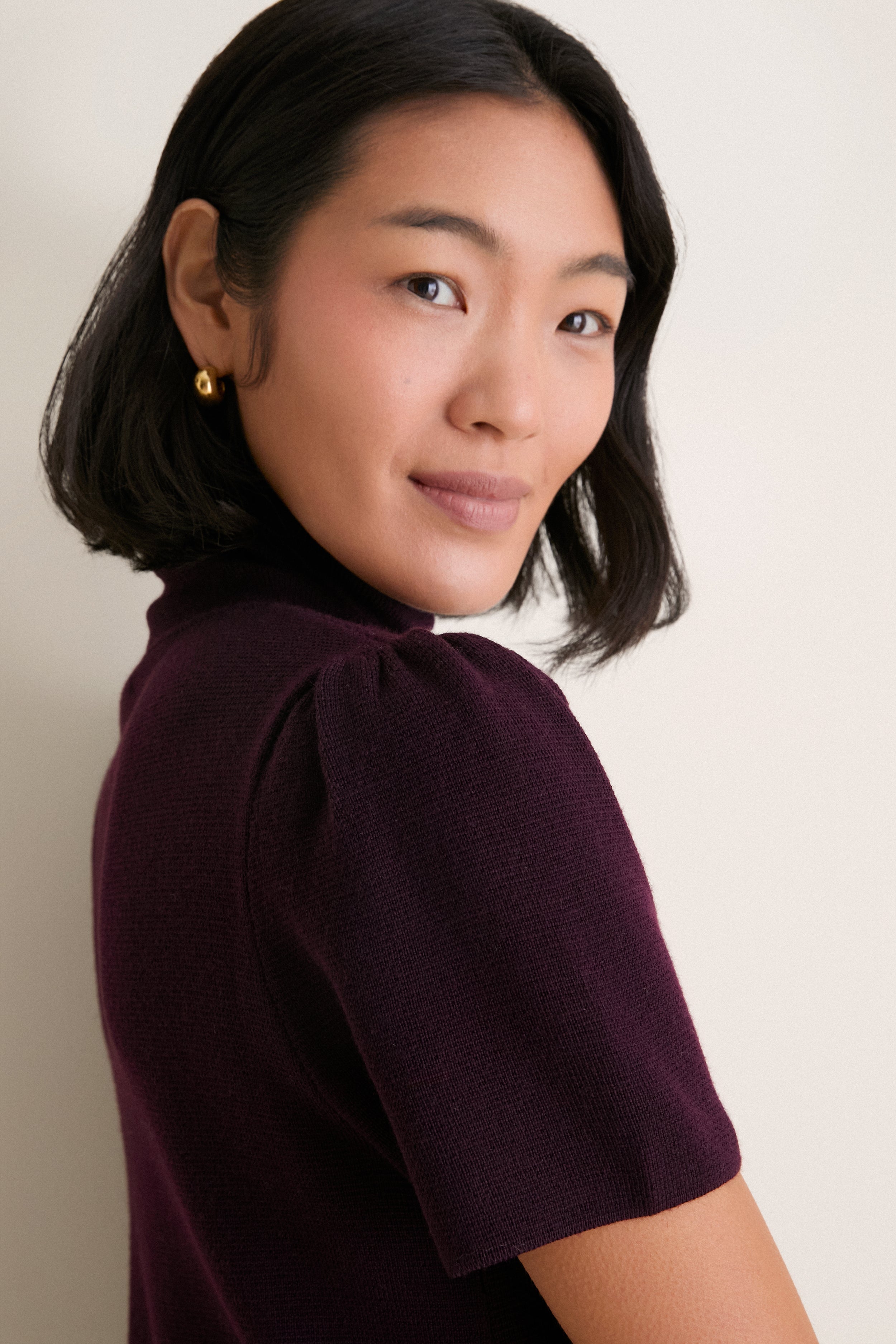 Plum Merino Hewitt Turtleneck Dress