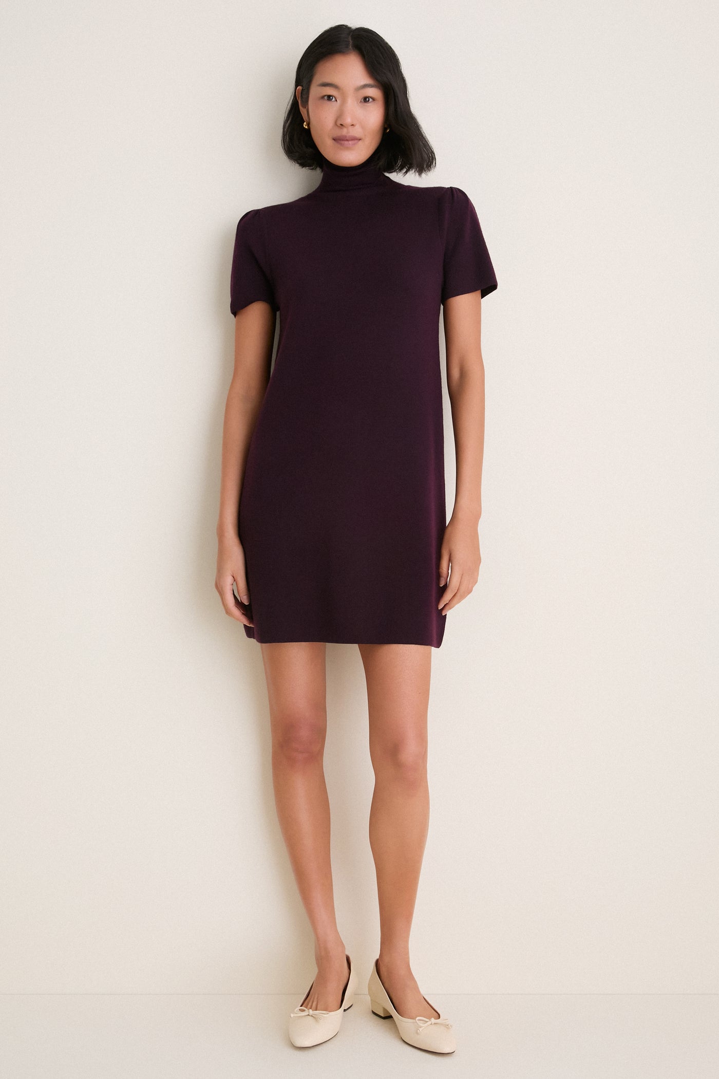 Plum Merino Hewitt Turtleneck Dress
