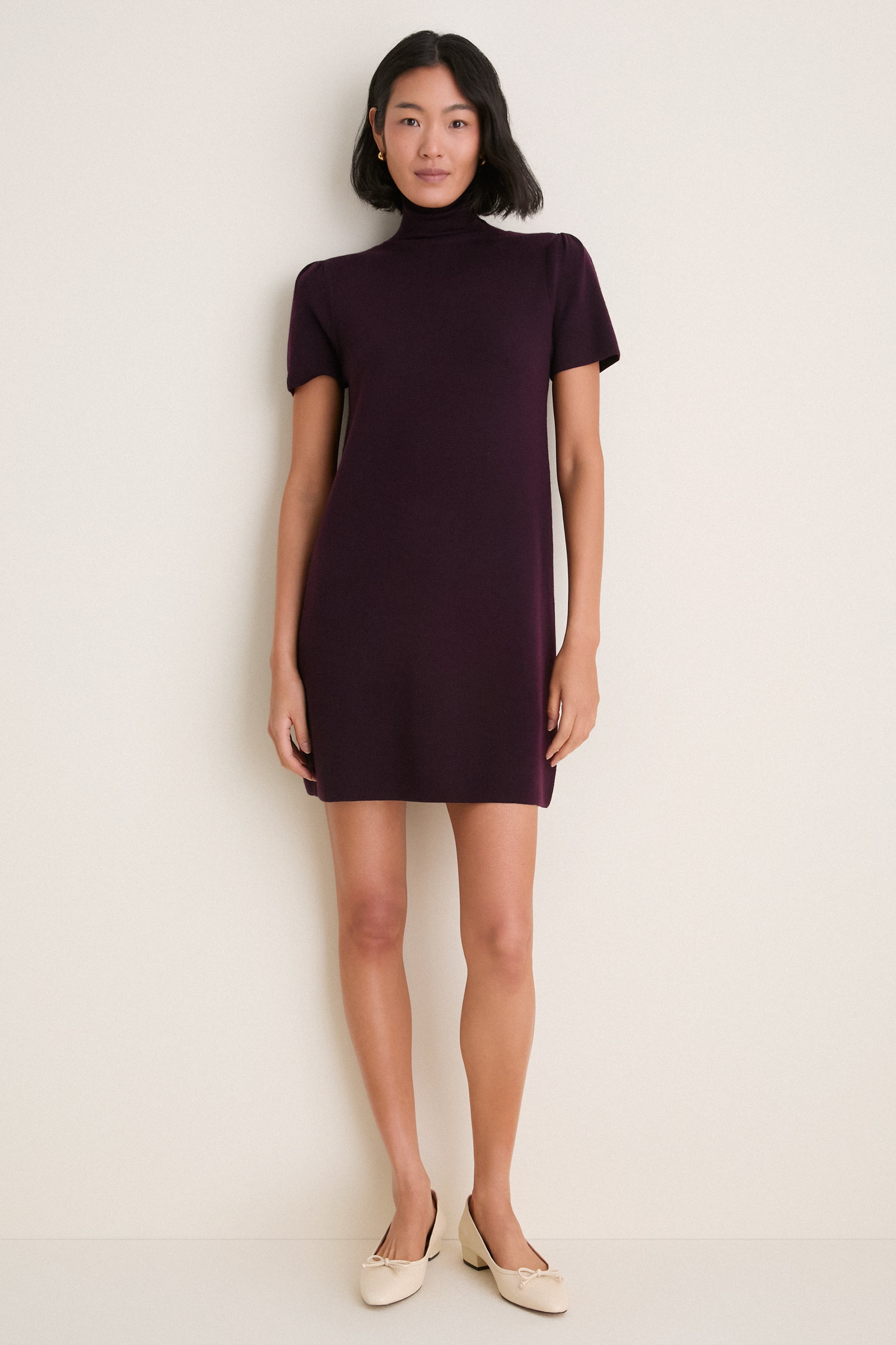 Plum Merino Hewitt Turtleneck Dress