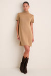 Camel Merino Hewitt Turtleneck Dress