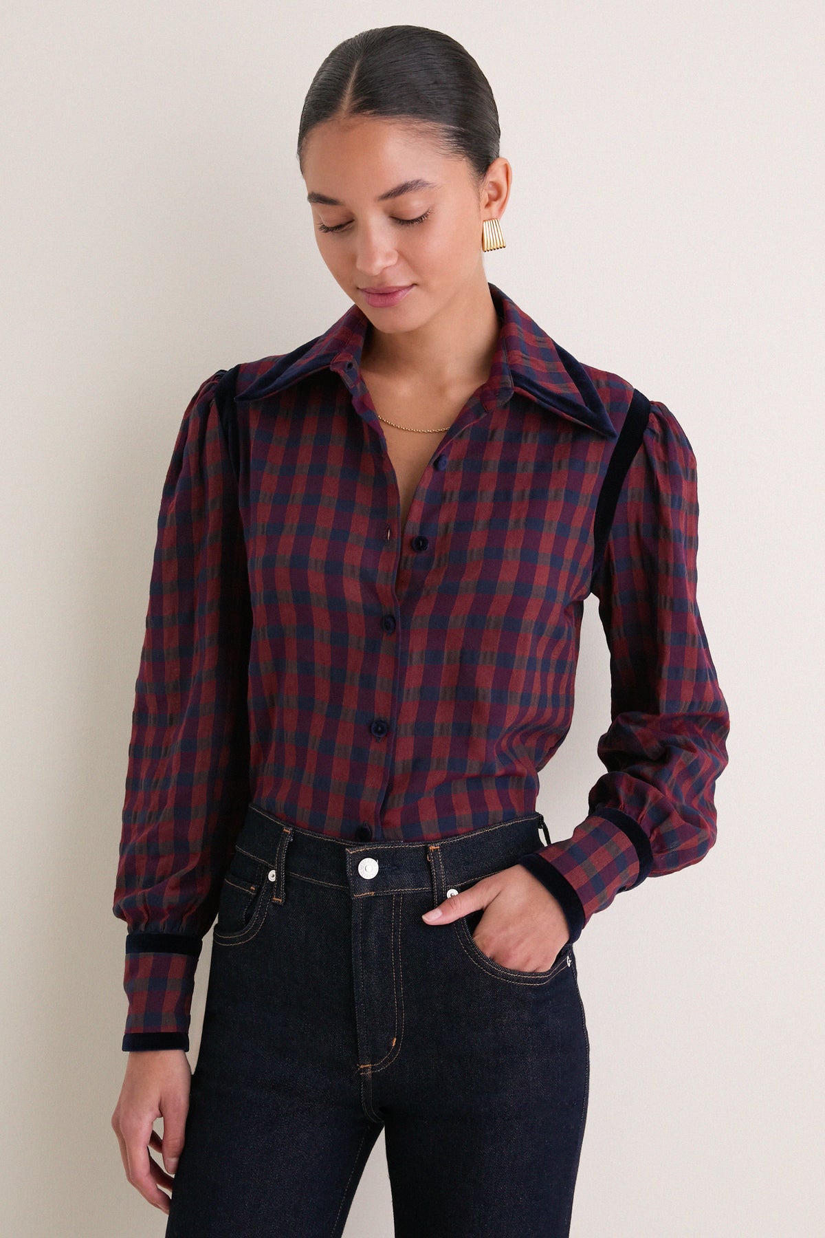 Red Baker Blouse