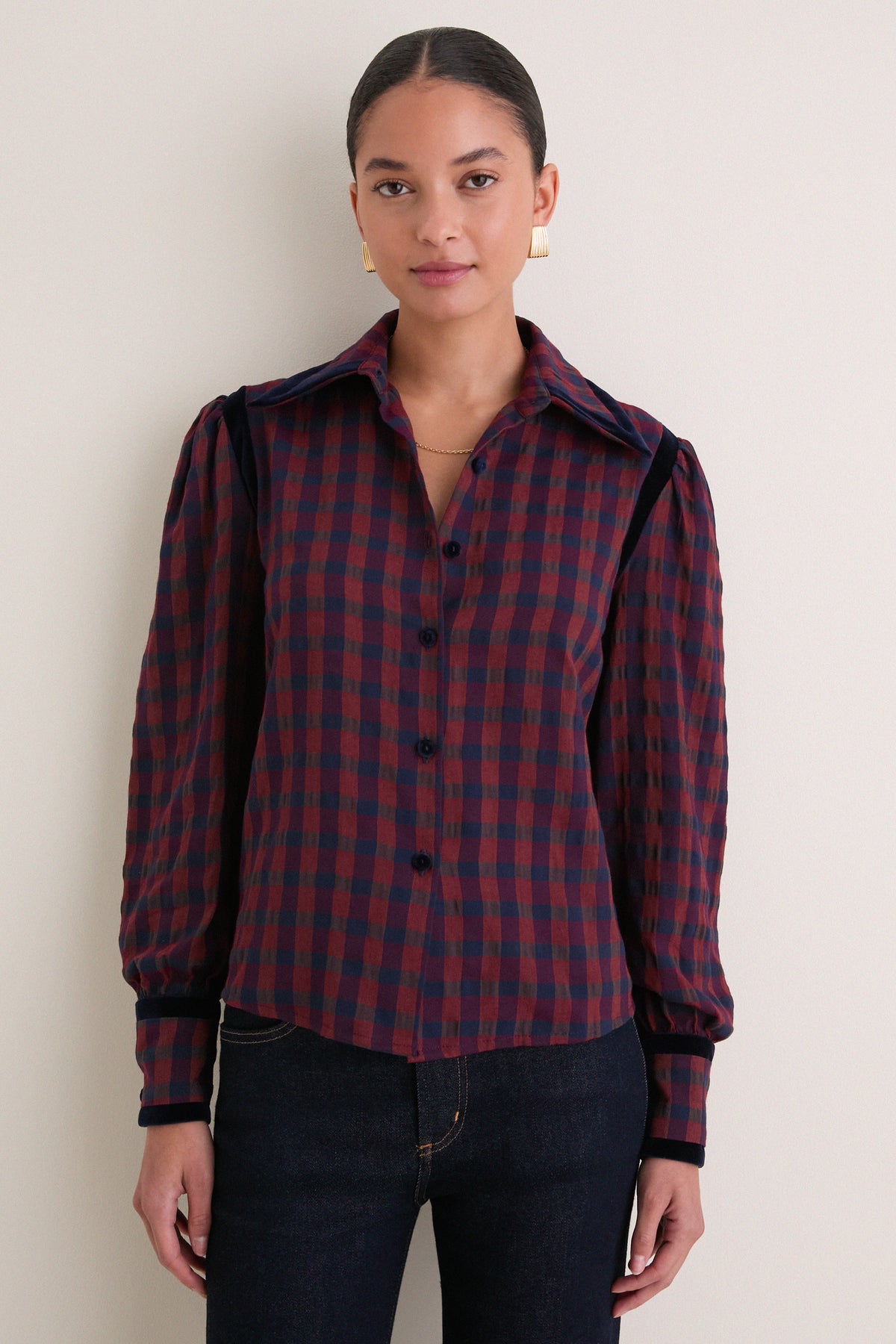 Red Baker Blouse