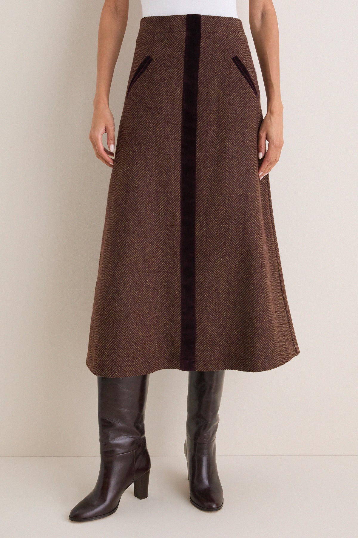 Brown Grenelle Skirt