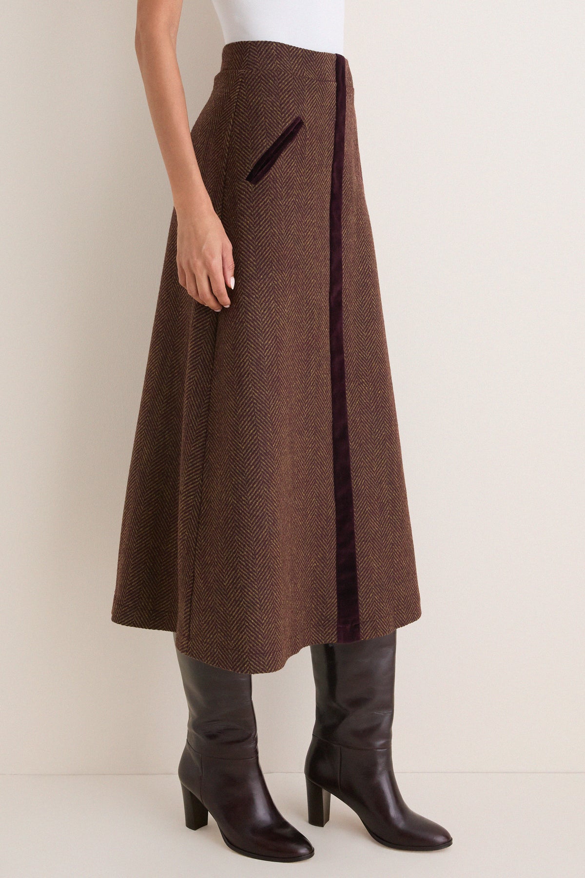 Brown Grenelle Skirt