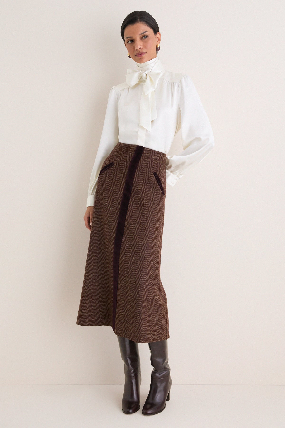 Brown Grenelle Skirt