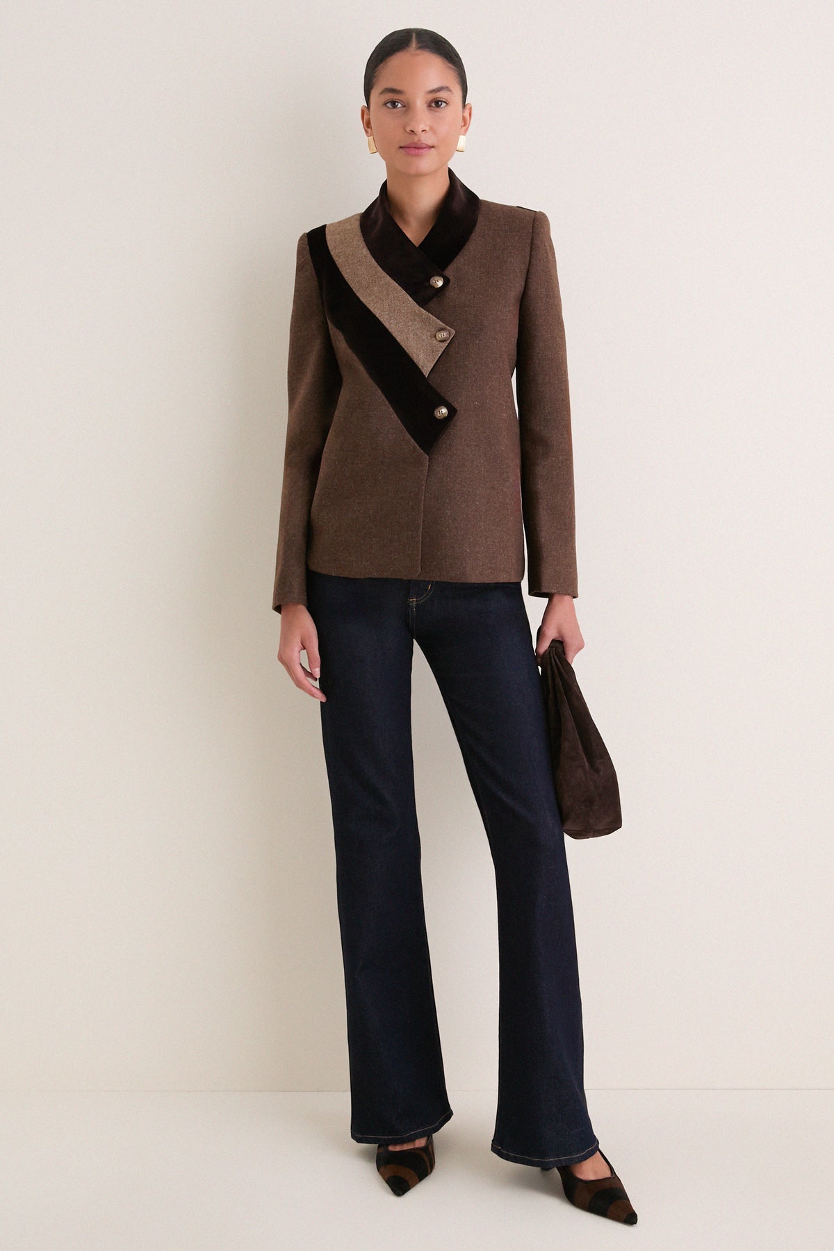 Brown Tricolor Blazer