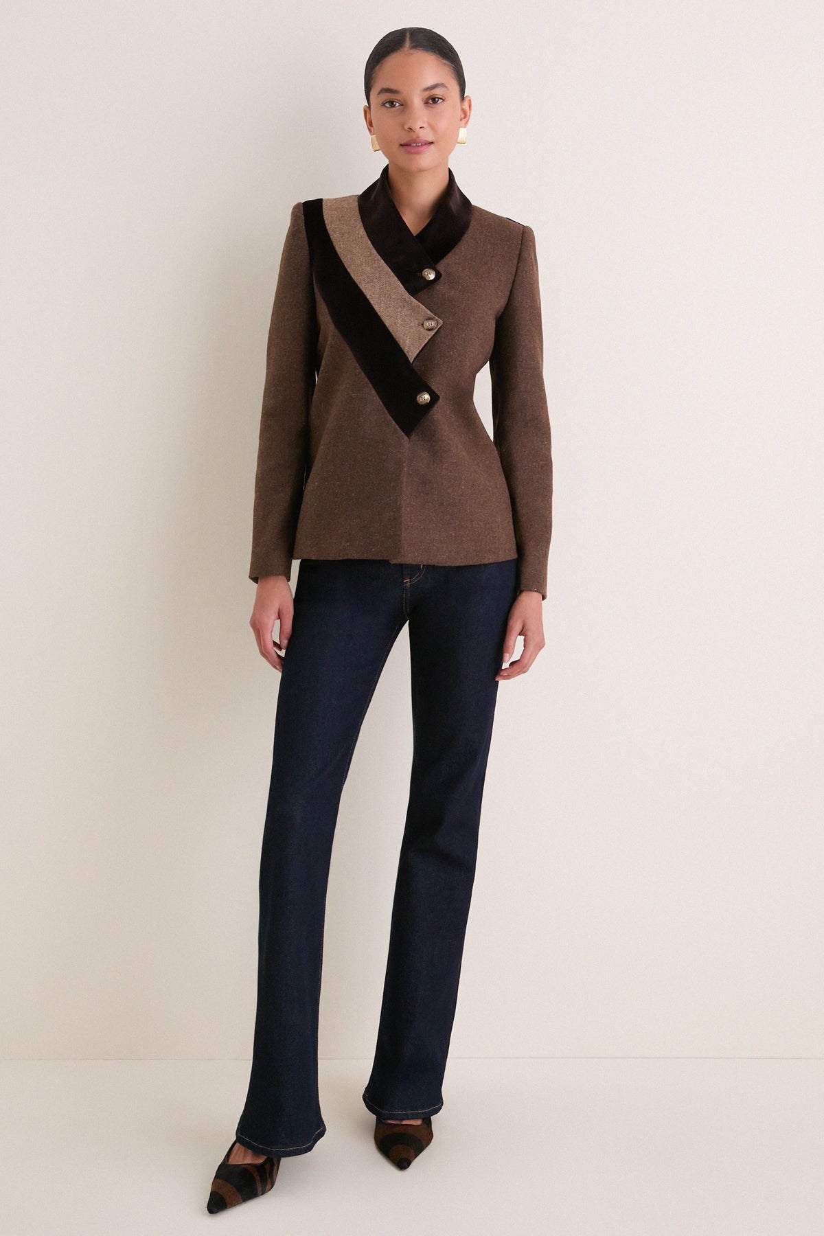 Brown Tricolor Blazer