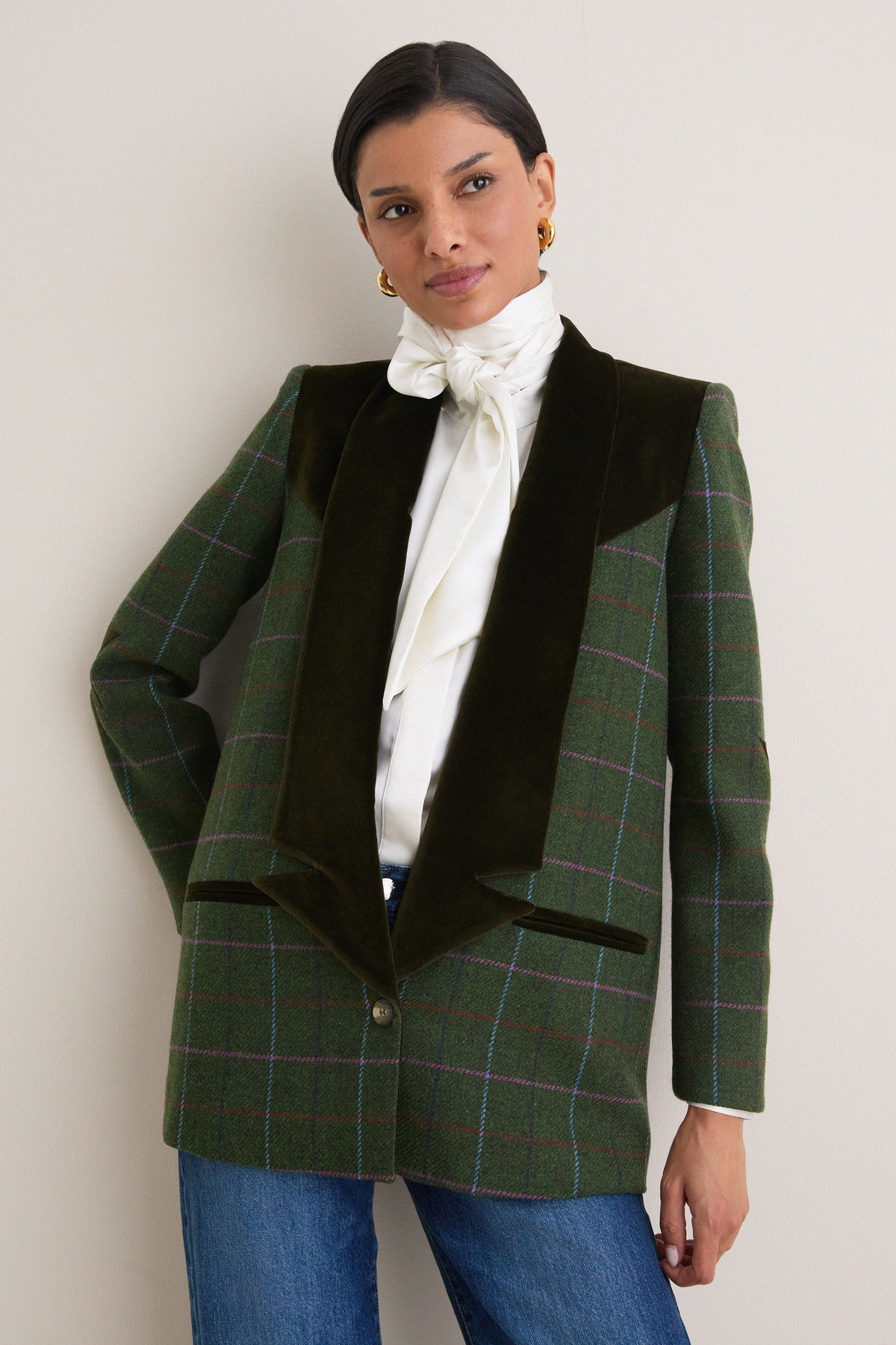 Green Plaid Harrow Blazer