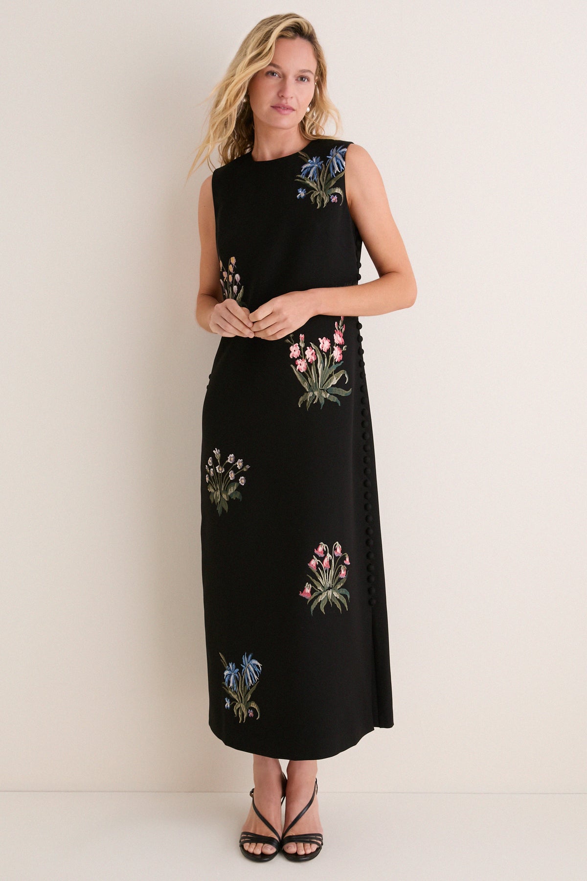 Wildflower Embroidered Crepe Camille Dress