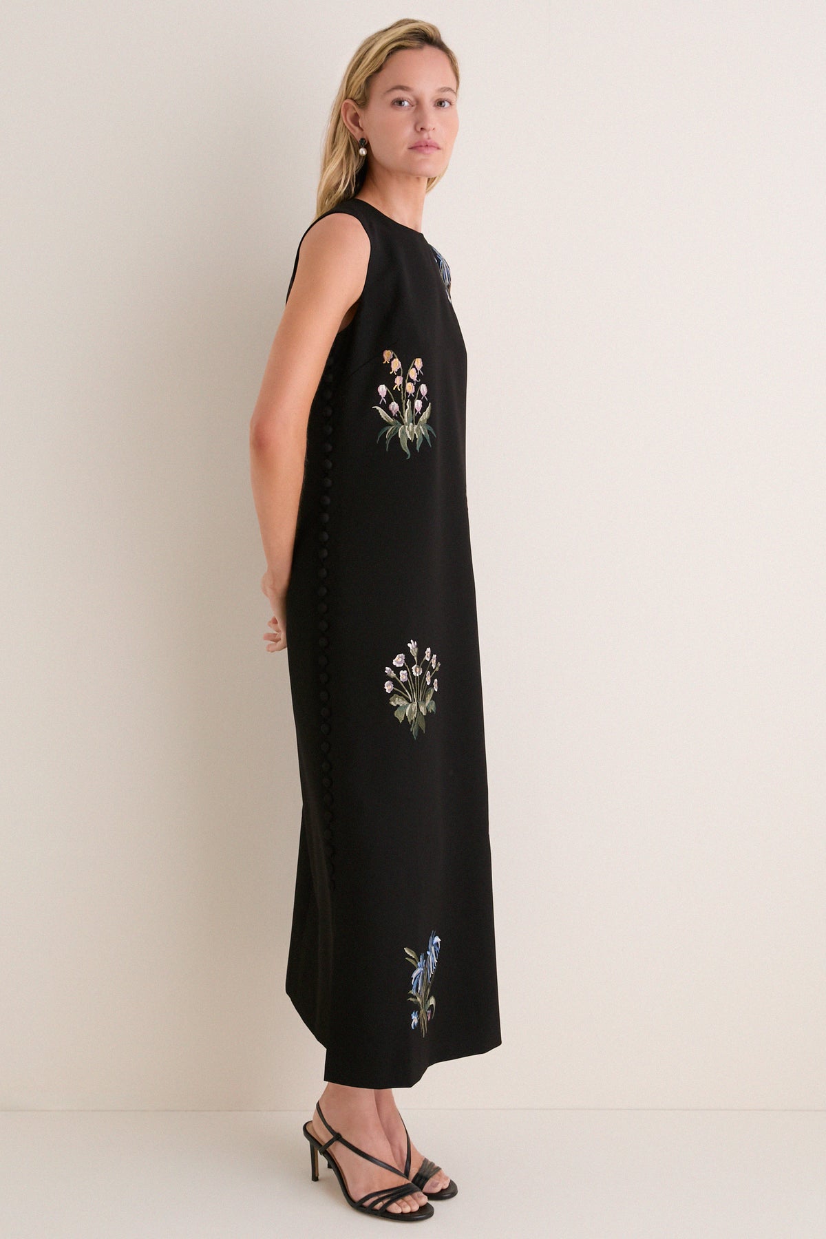 Wildflower Embroidered Crepe Camille Dress