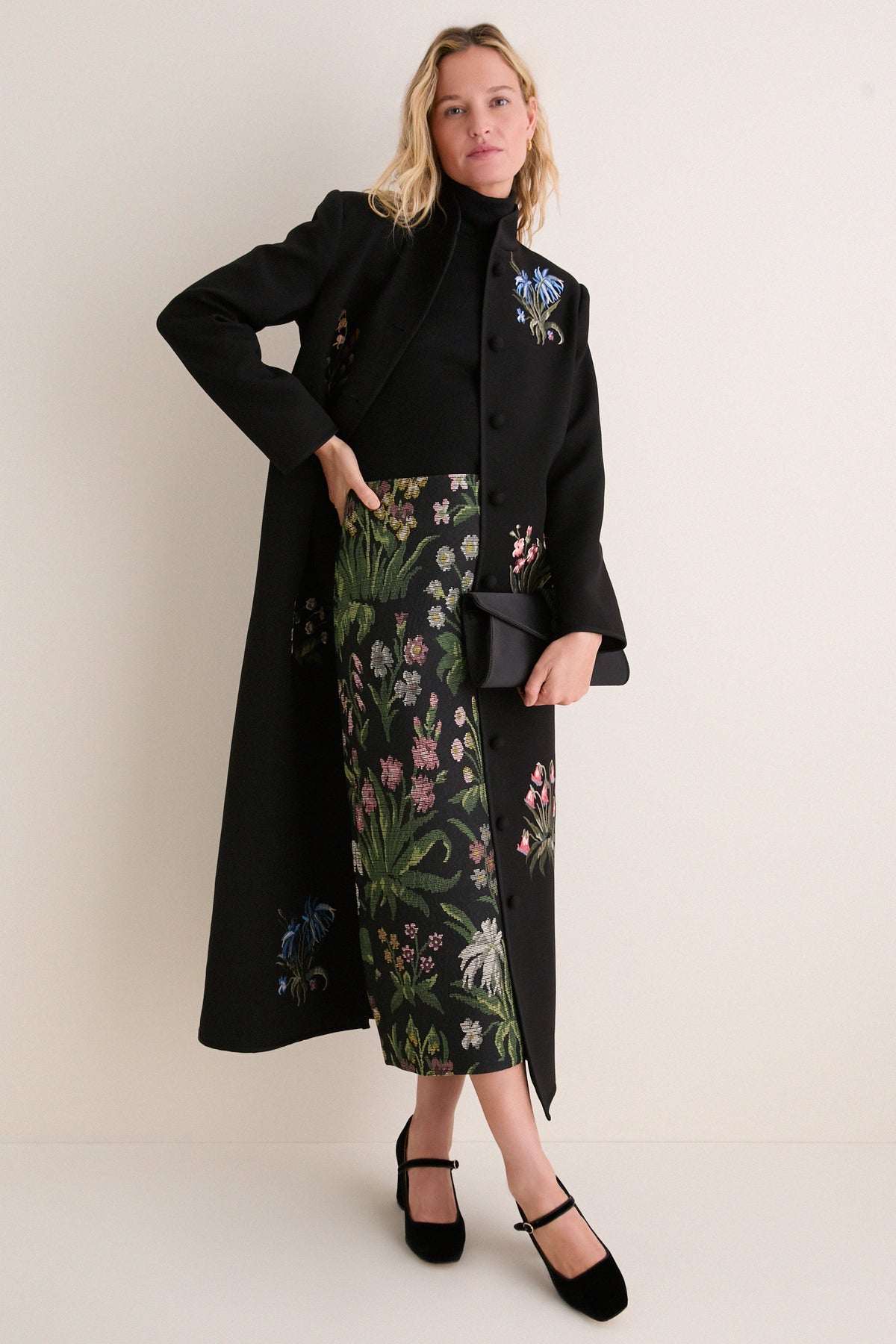 Wildflower Embroidered Volta Coat Dress