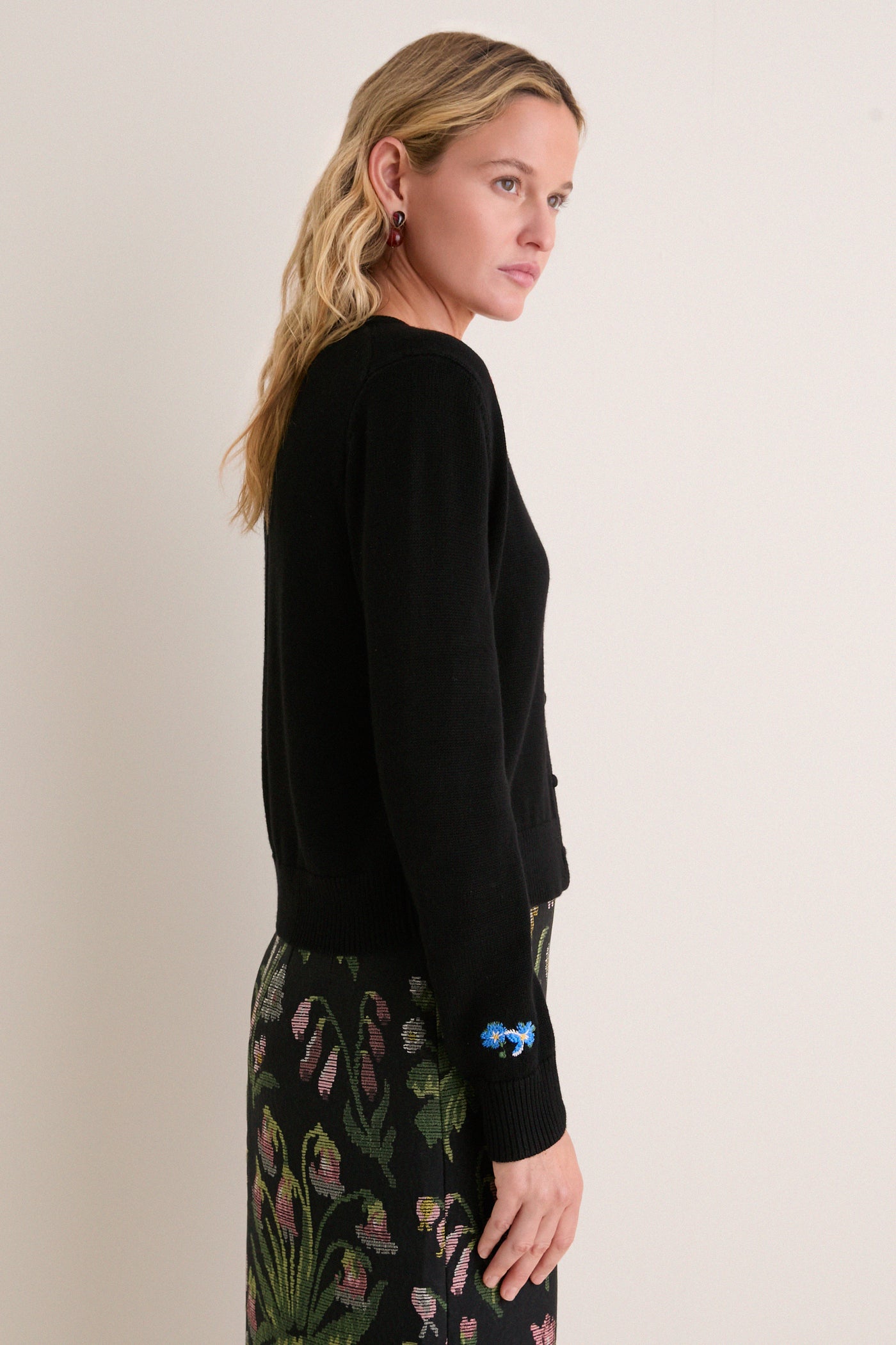 Floral Embroidered Potter Cardigan