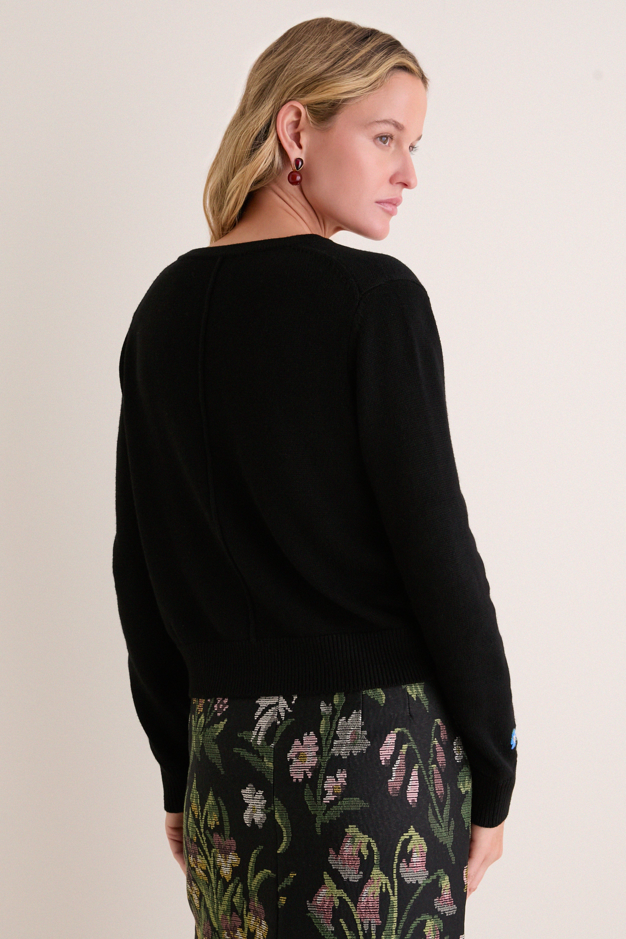 Floral Embroidered Potter Cardigan
