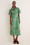 Sage Bouquet Cotton Sateen Delaney Dress