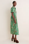Sage Bouquet Cotton Sateen Delaney Dress