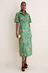 Sage Bouquet Cotton Sateen Delaney Dress