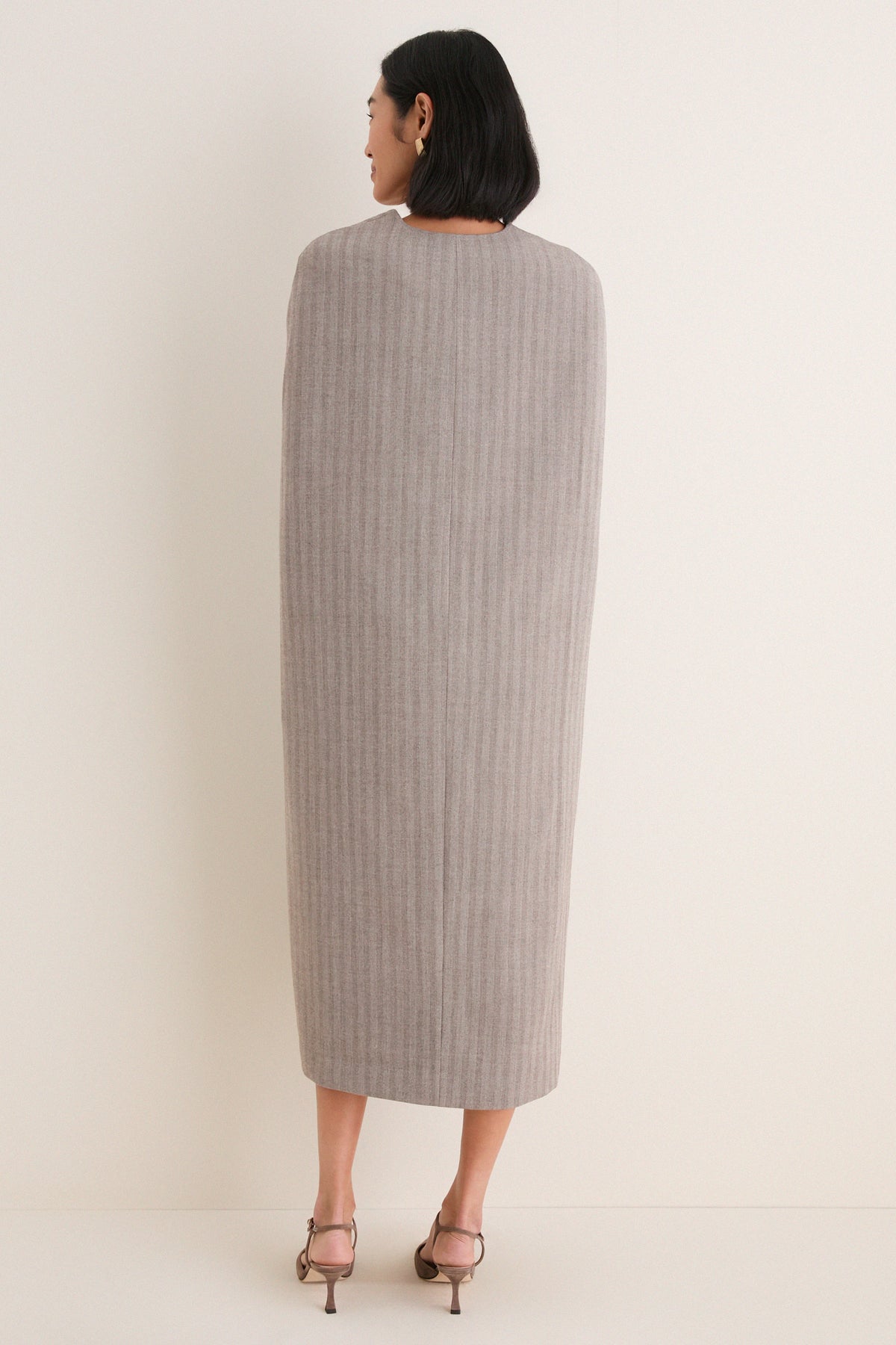 Gray Herringbone Drew Cape