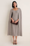 Gray Herringbone Drew Cape