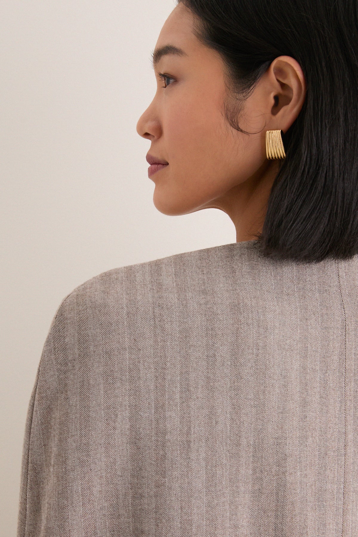 Gray Herringbone Drew Cape