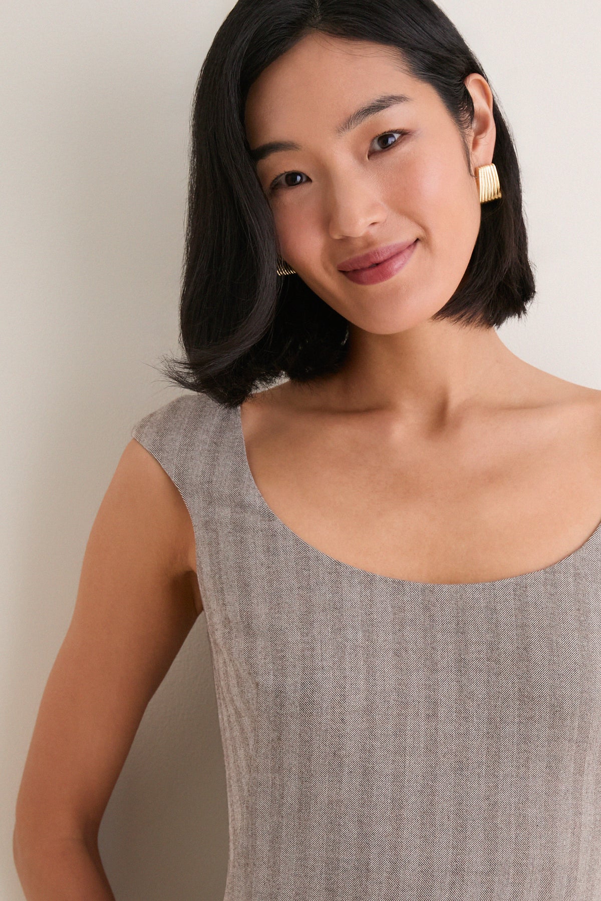 Gray Herringbone Nancy Sheath Dress