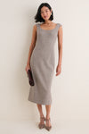 Gray Herringbone Nancy Sheath Dress