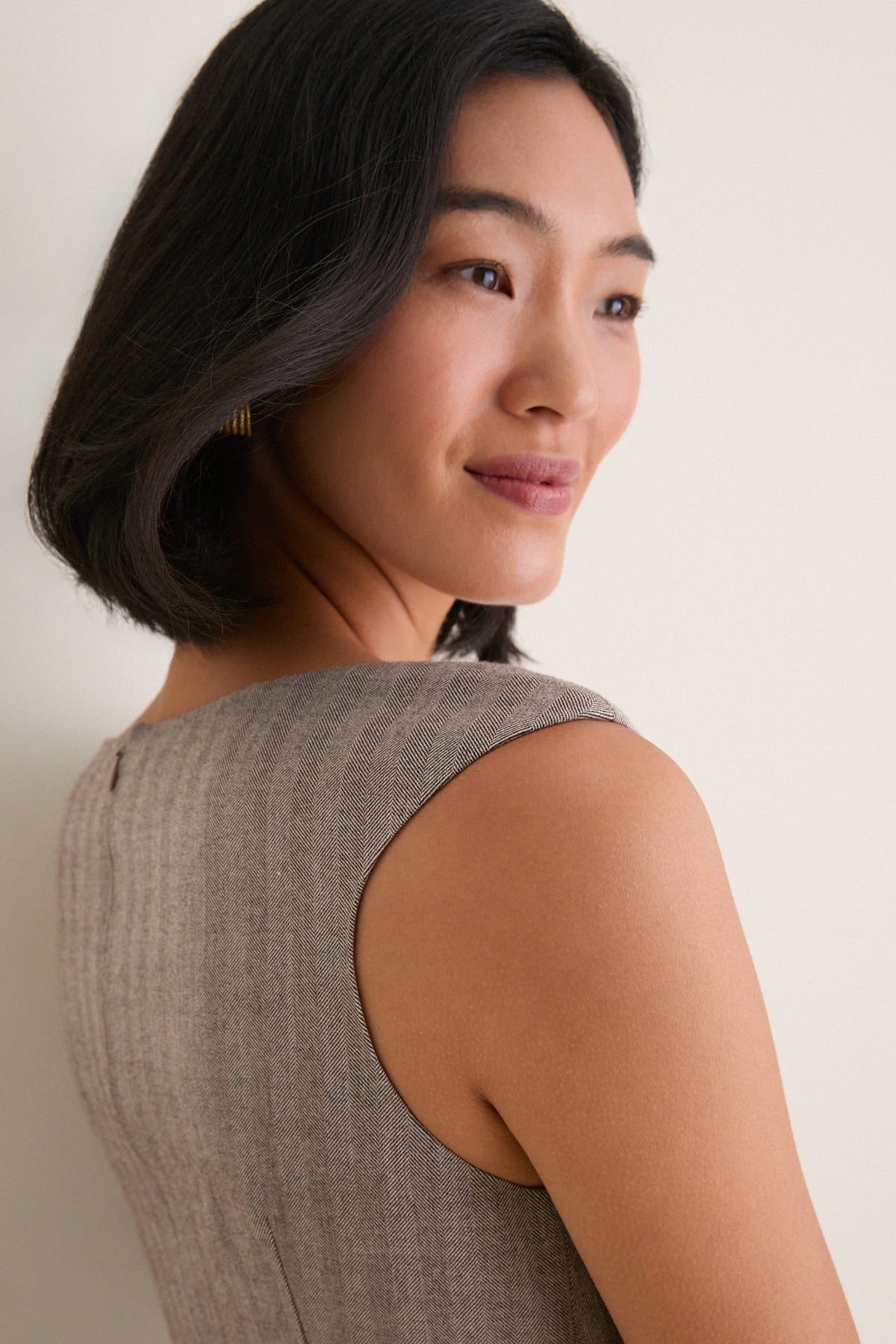 Gray Herringbone Nancy Sheath Dress