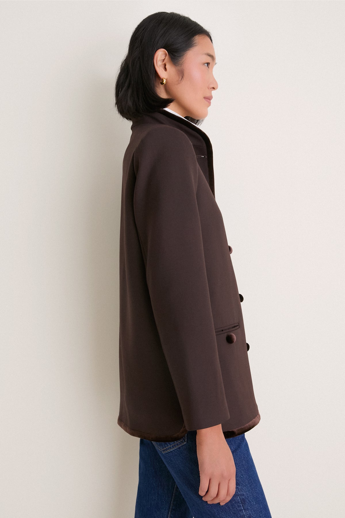 Chocolate Torte Velvet Trim Dalton Jacket