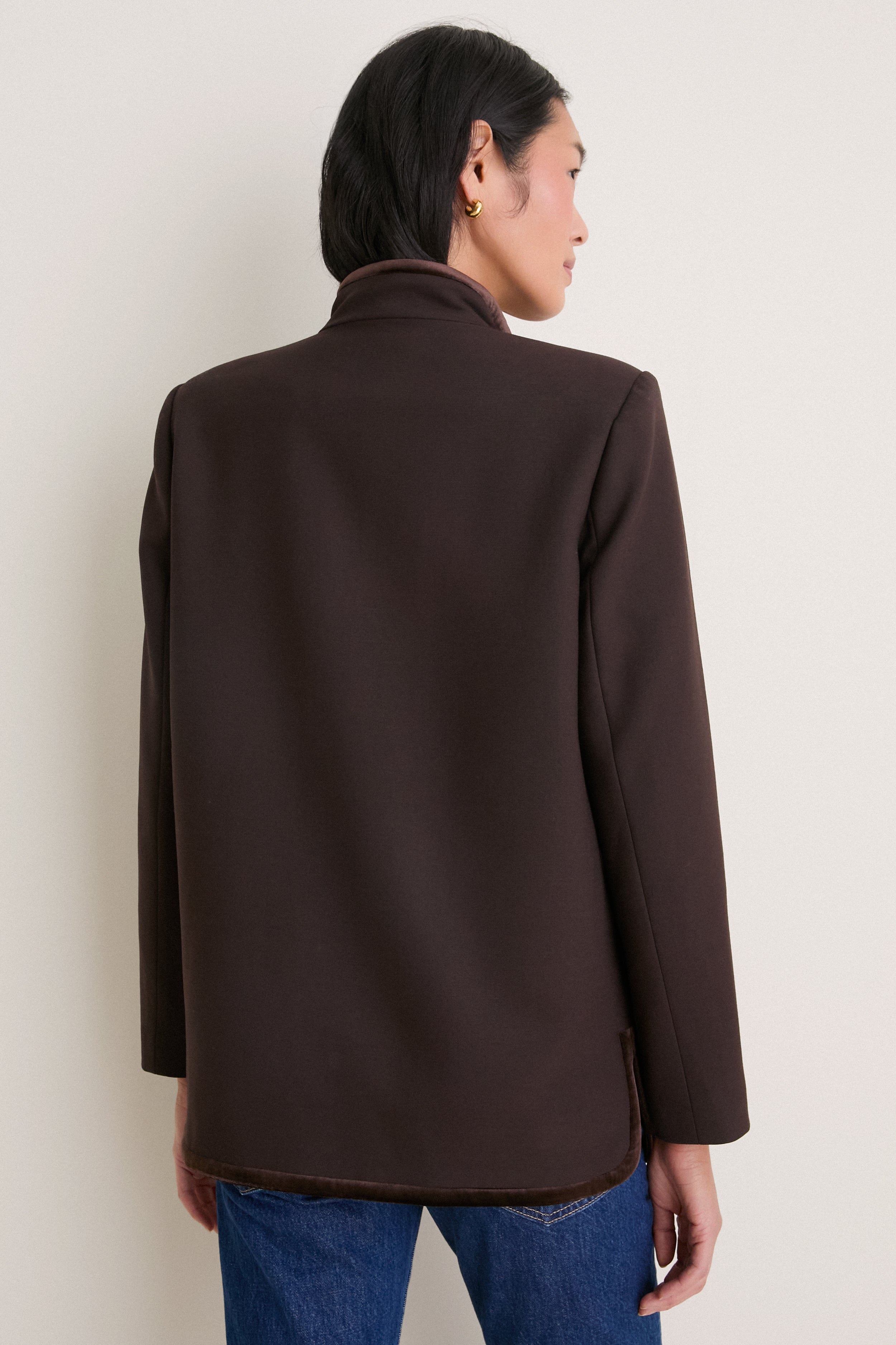 Chocolate Torte Velvet Trim Dalton Jacket