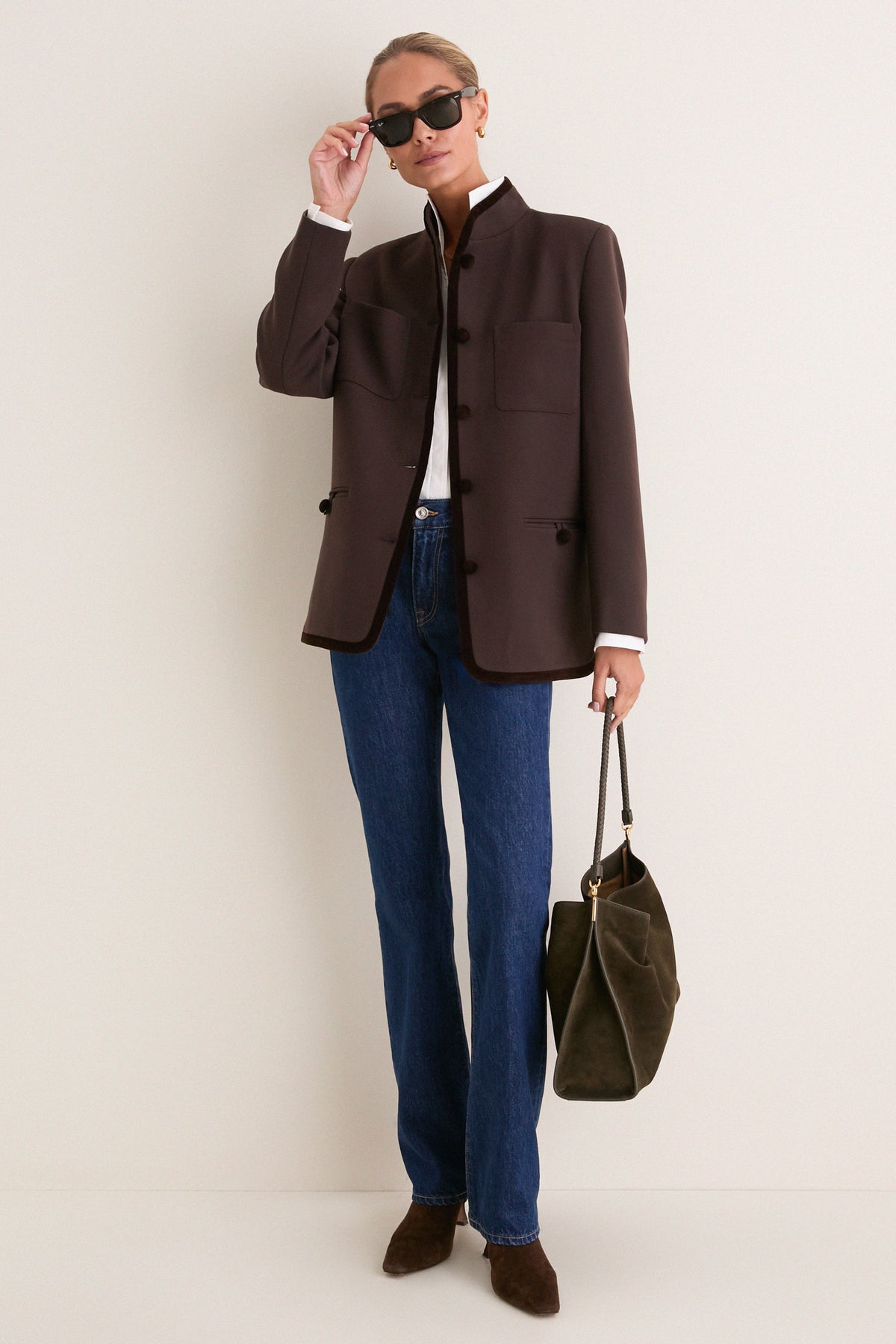 Chocolate Torte Velvet Trim Dalton Jacket