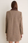 Herringbone Velvet Trim Concord Coat