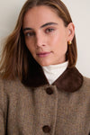 Herringbone Velvet Trim Concord Coat