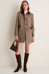 Herringbone Velvet Trim Concord Coat