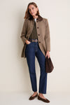 Herringbone Velvet Trim Concord Coat