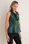 Geometric Tie Jacquard Farrow Halter Top