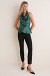 Geometric Tie Jacquard Farrow Halter Top