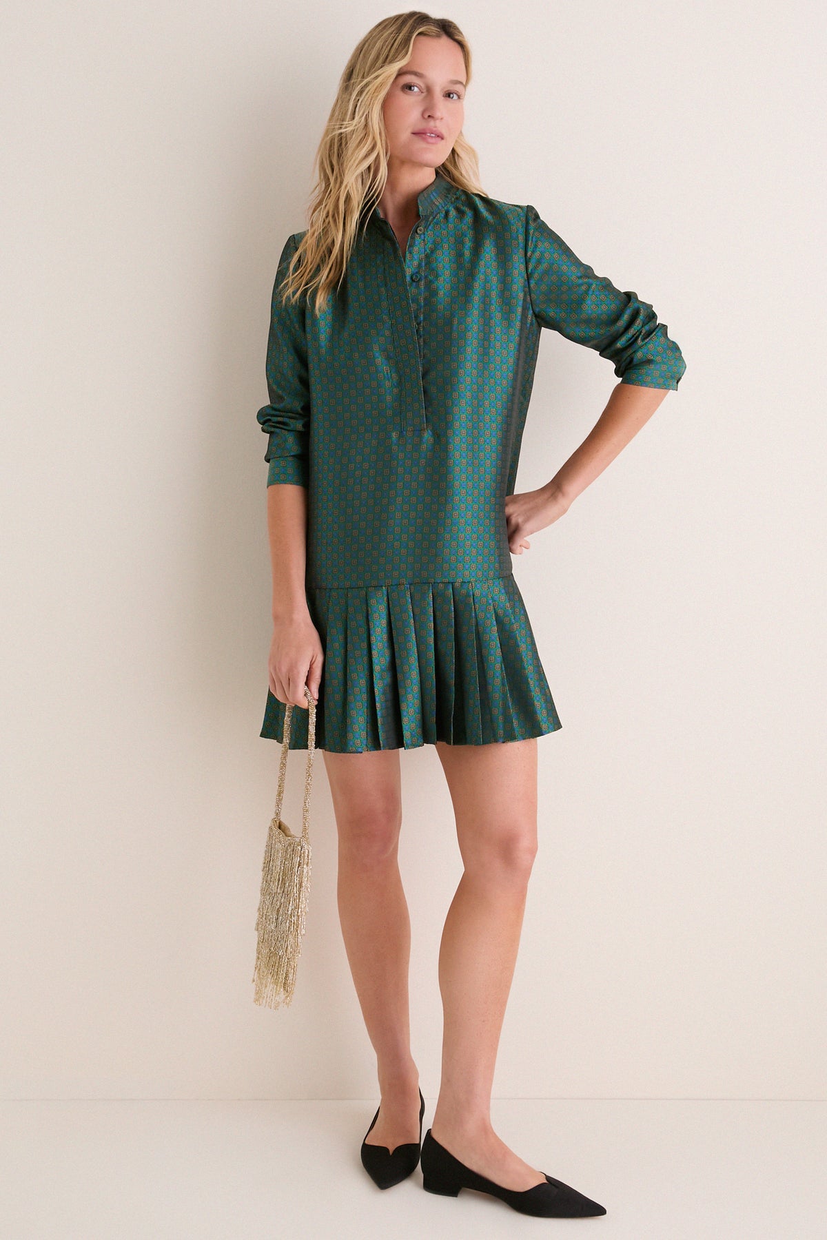 Geometric Tie Jacquard Tate Dress