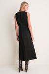 Black Suede Whipstitch Manon Dress