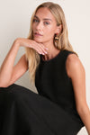 Black Suede Whipstitch Manon Dress
