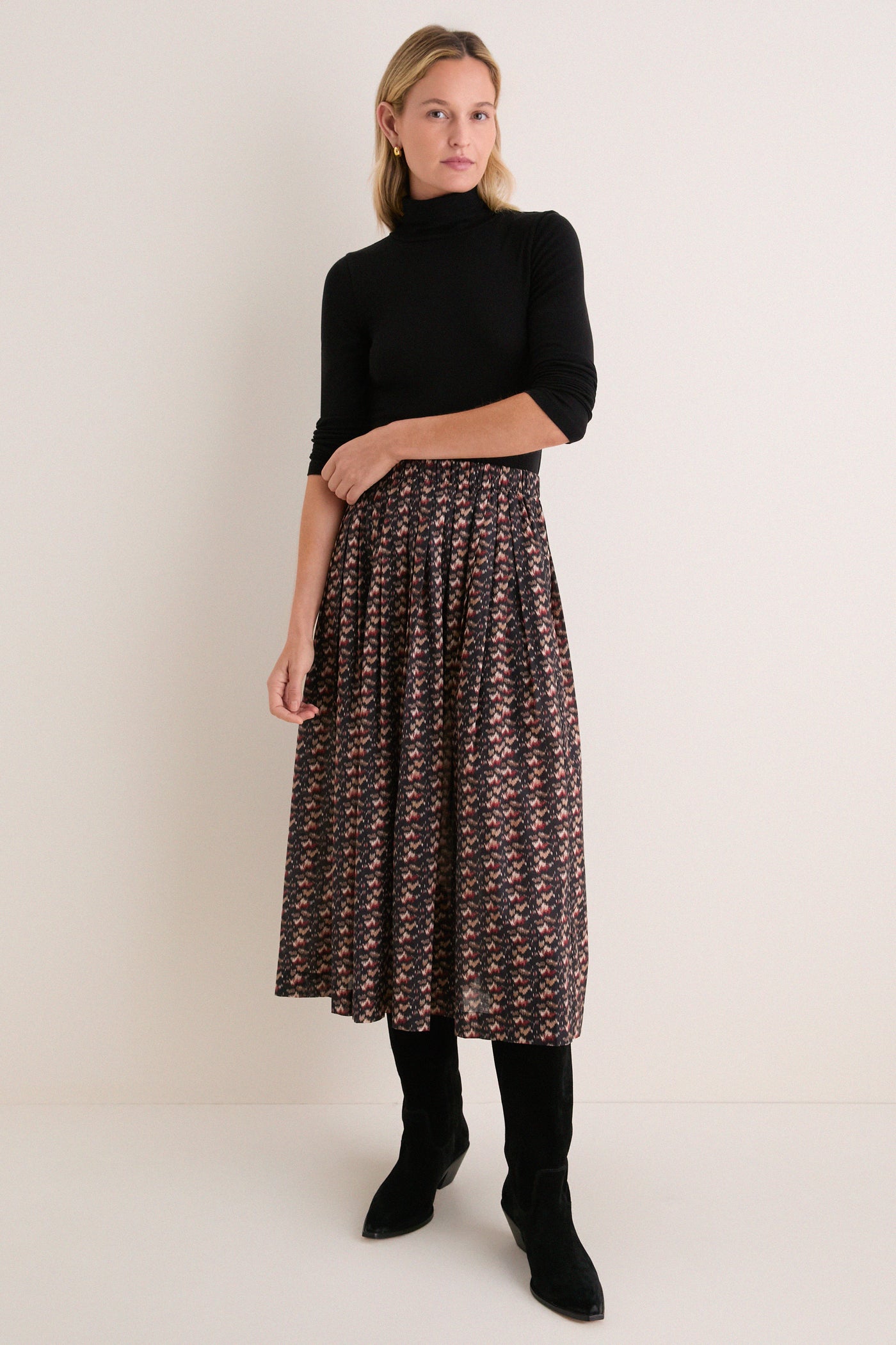 Black Modal Cashmere Turtleneck