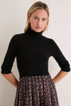 Black Modal Cashmere Turtleneck