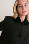 Green Herringbone Winslow Long Coat