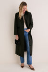 Green Herringbone Winslow Long Coat