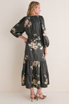 Onyx Rose Hammered Satin Lyles Dress