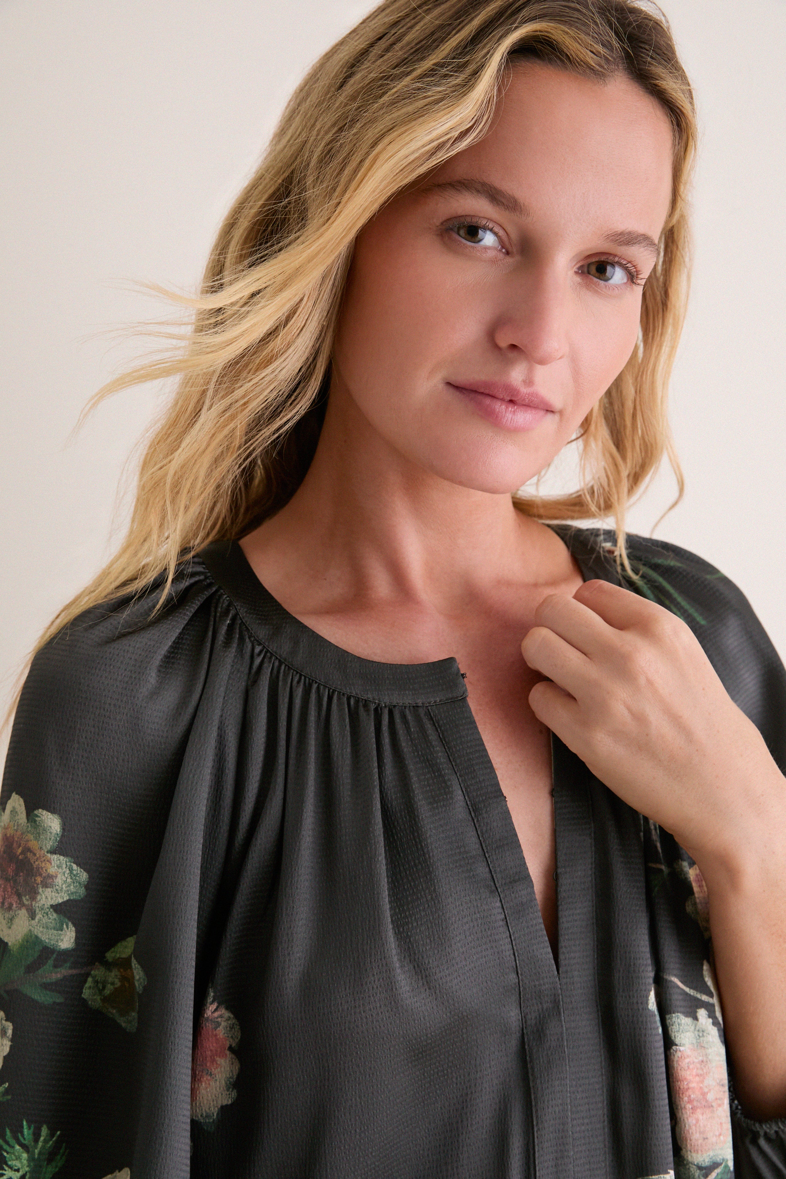 Onyx Rose Hammered Satin Lyles Dress