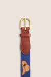 Navy Texas Life Needlepoint Belt