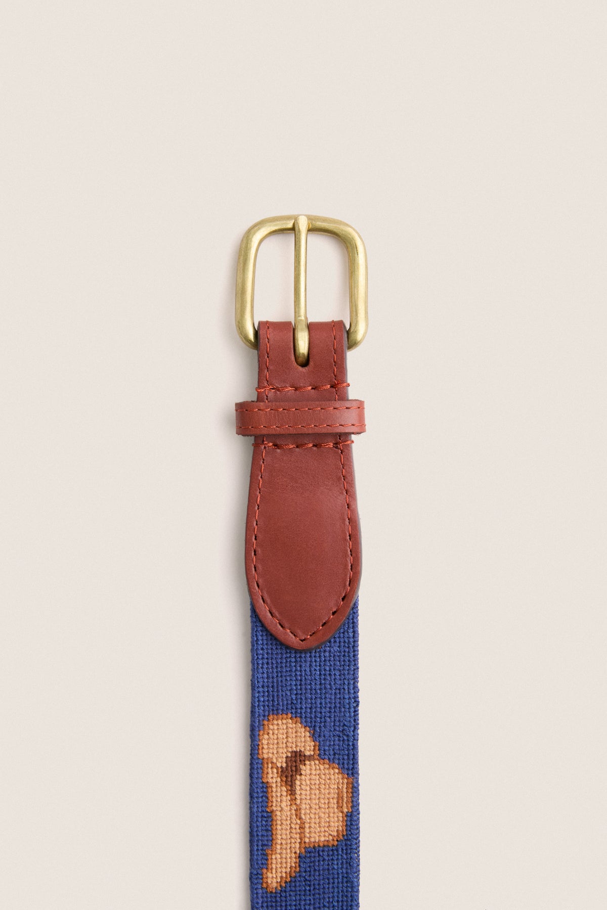 Navy Texas Life Needlepoint Belt