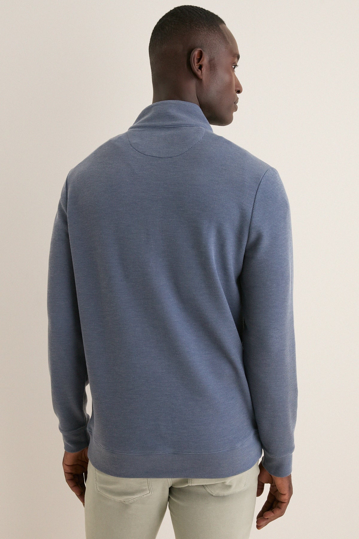 Navy Waffle Stretch Quarter Zip