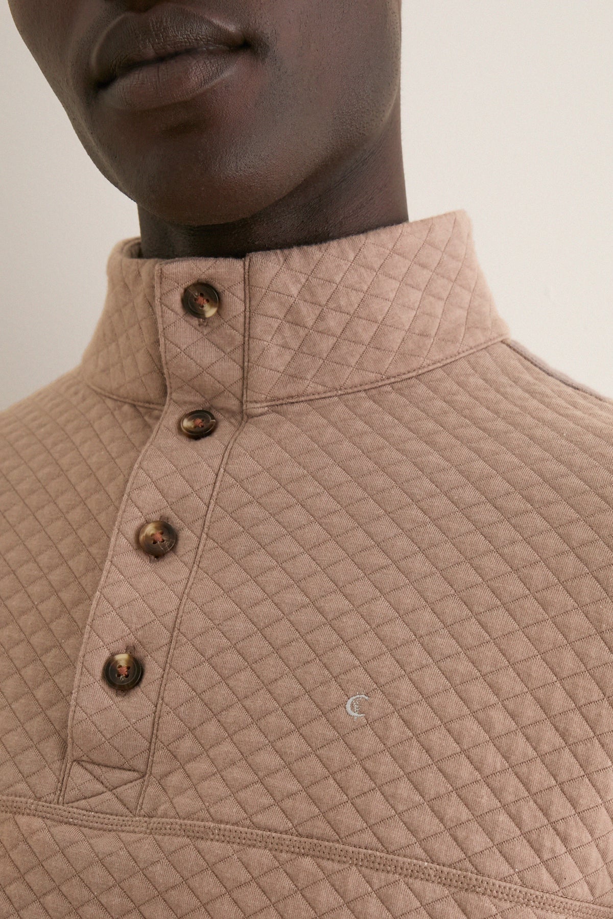 Heather Sand Quilted Pullover