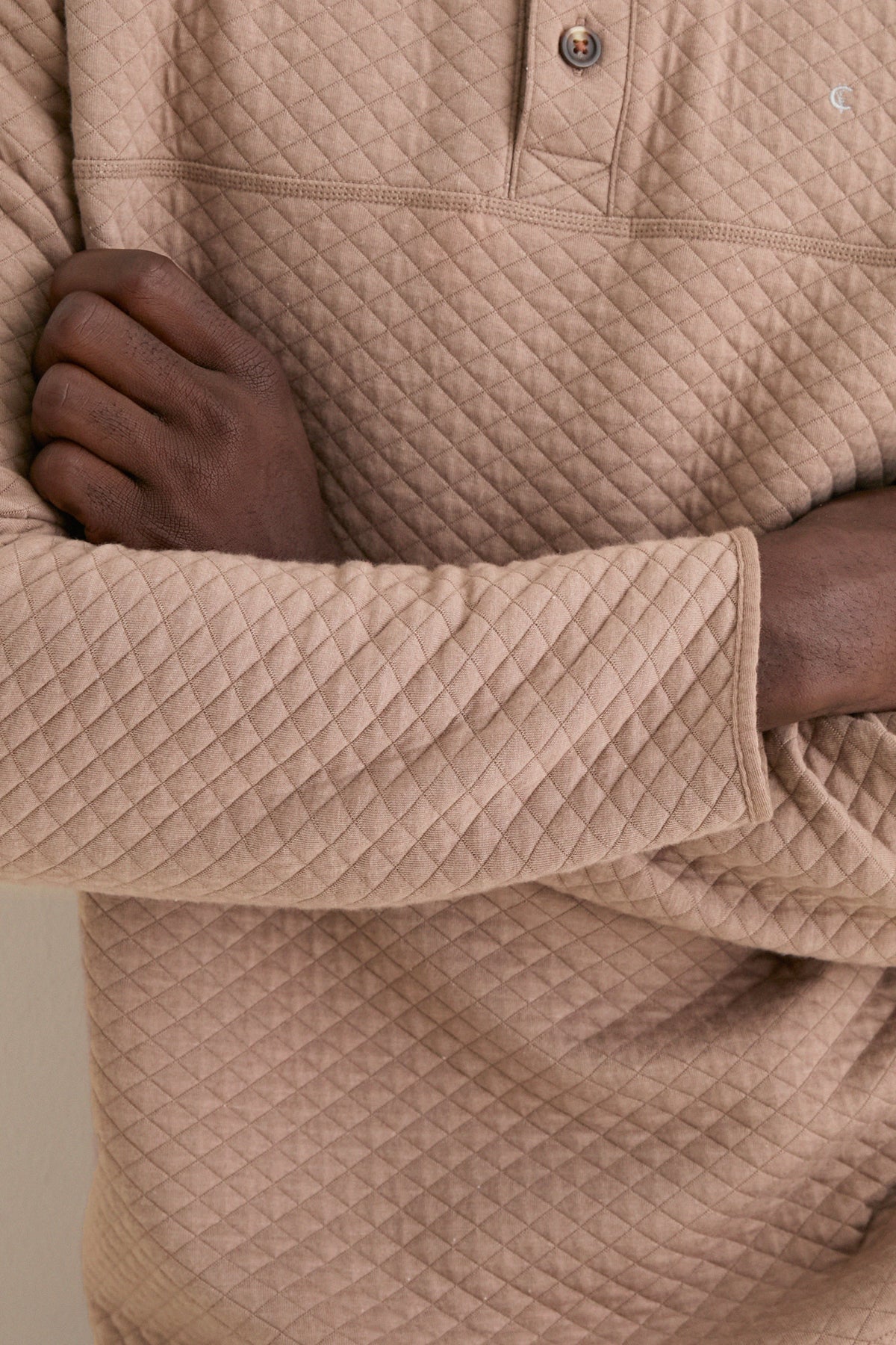 Heather Sand Quilted Pullover