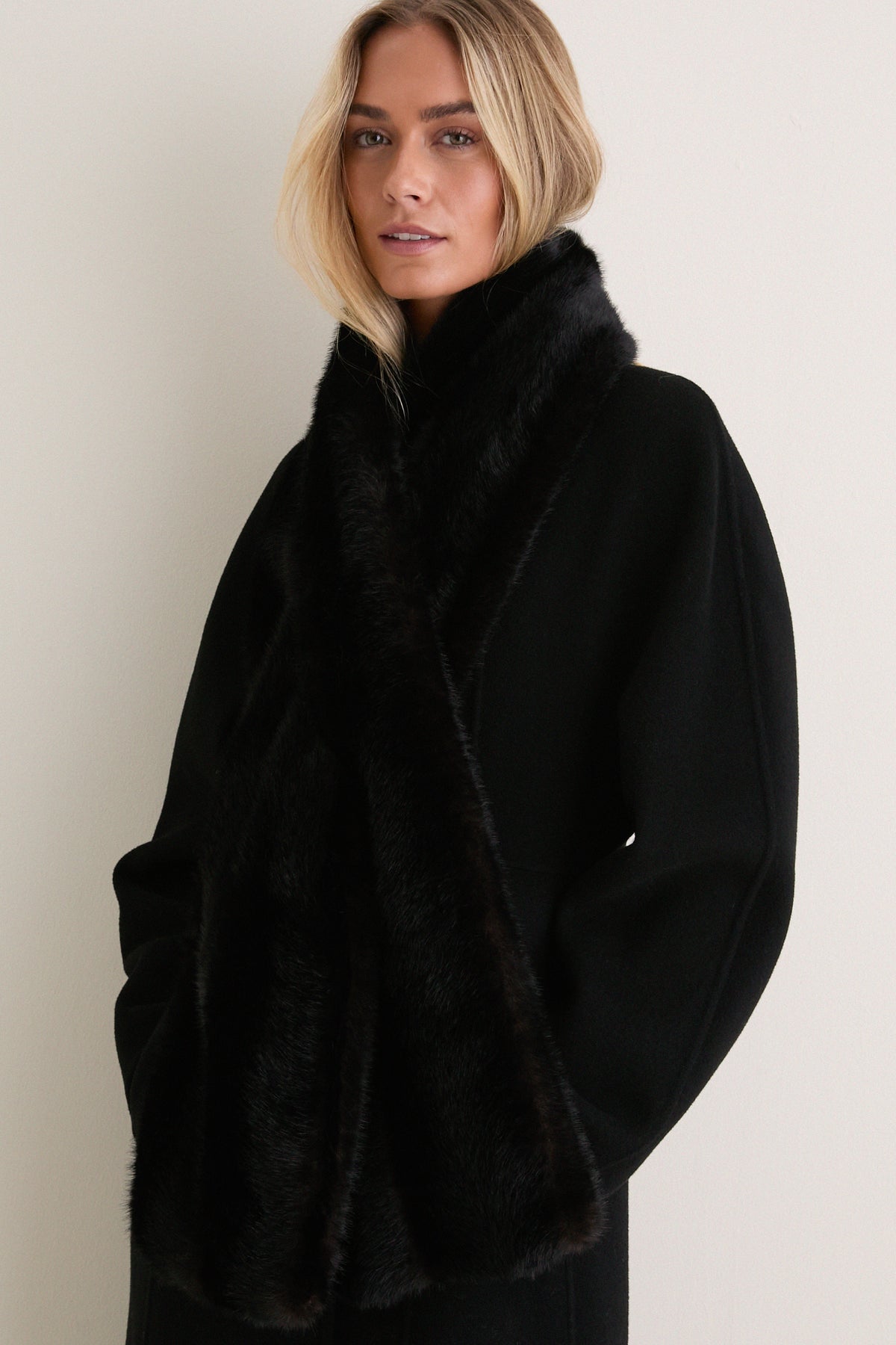 Dark Brown Faux Fur Scarf